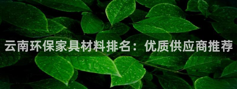 杏耀注册平台官网：云南环保家具材料排名：优质供应商推荐